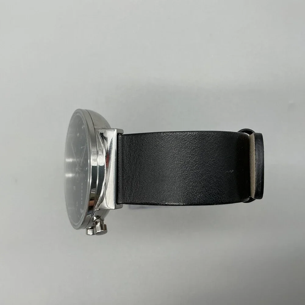 Skagen Ancher SKW6477 Mens Watch 40mm Blue Dial Black Leather Chrono New Battery